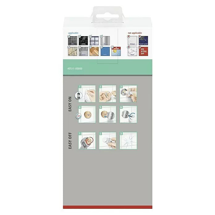 Tesa Aluxx Duschkorb 12,5 x 25 x 9,5 cm, Grau, Matt