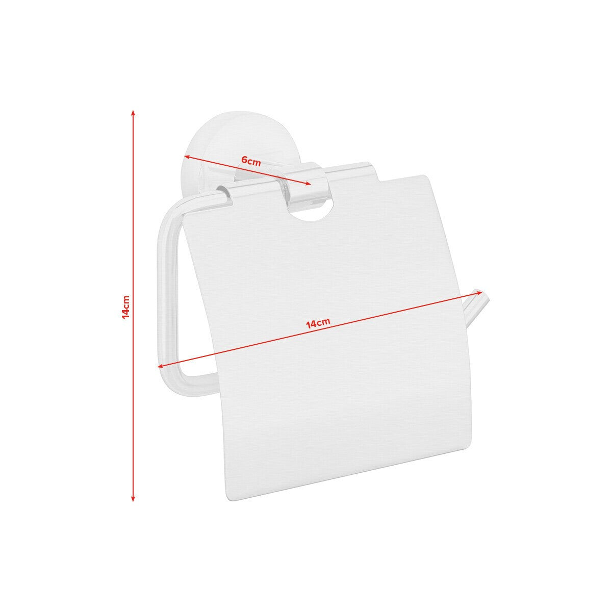 tesa® Nooblesse Toilettenpapierhalter mit Deckel, Edelstahloptik, inkl. Klebelösung