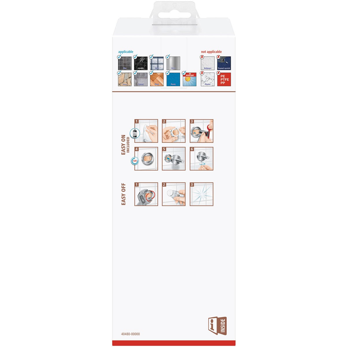 tesa® Nooblesse Toilettenbürste, Edelstahloptik, inkl. Klebelösung
