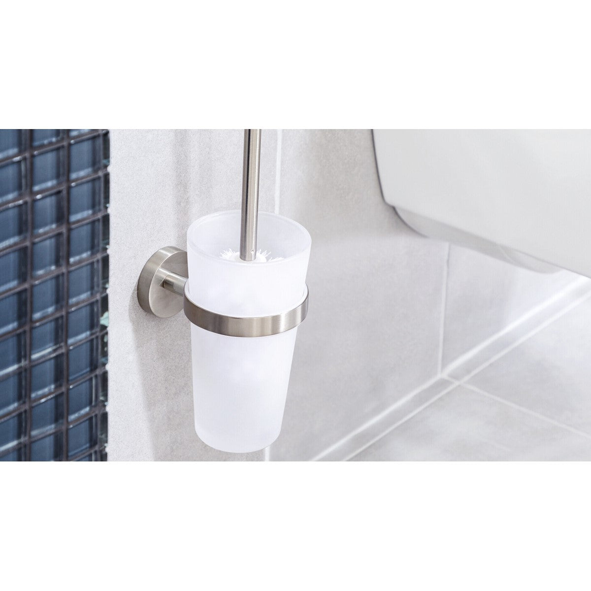 tesa® Nooblesse Toilettenbürste, Edelstahloptik, inkl. Klebelösung