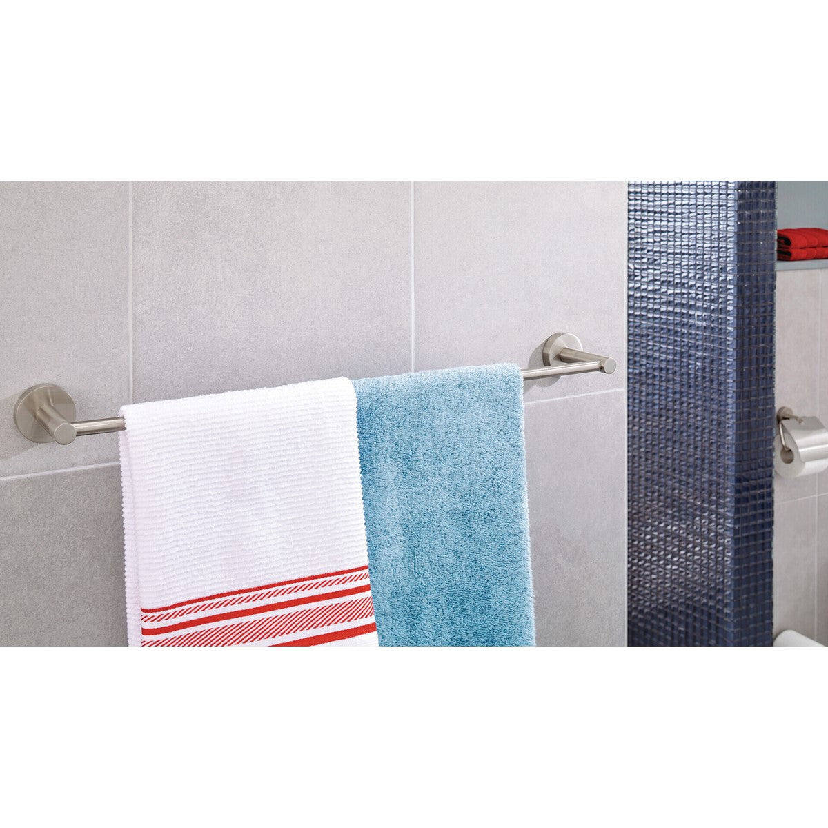 tesa® Nooblesse Handtuchhalter 600cm, Edelstahloptik, inkl. Klebelösung