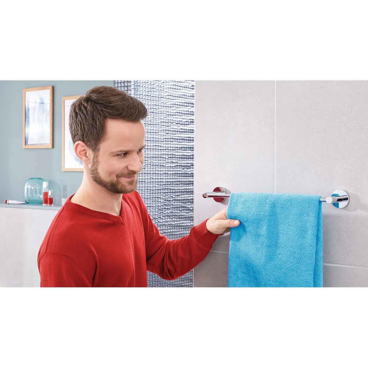 tesa® Nooblesse Zahnbürstenhalter, schickes Design, inkl. Klebelösung