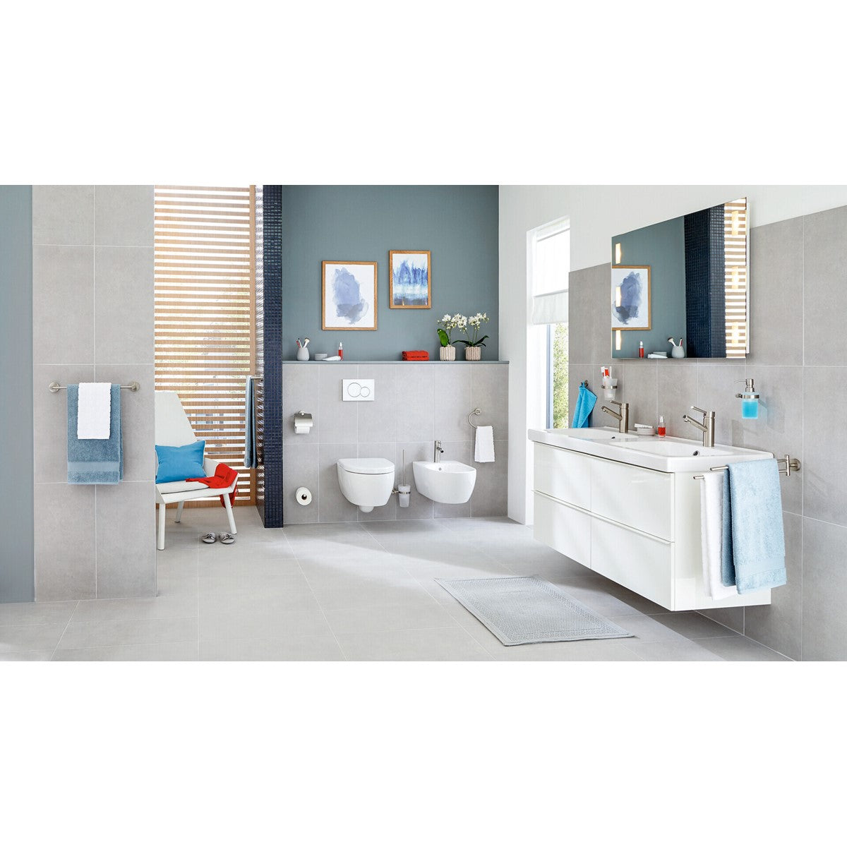 tesa® Nooblesse Zahnbürstenhalter, schickes Design, inkl. Klebelösung
