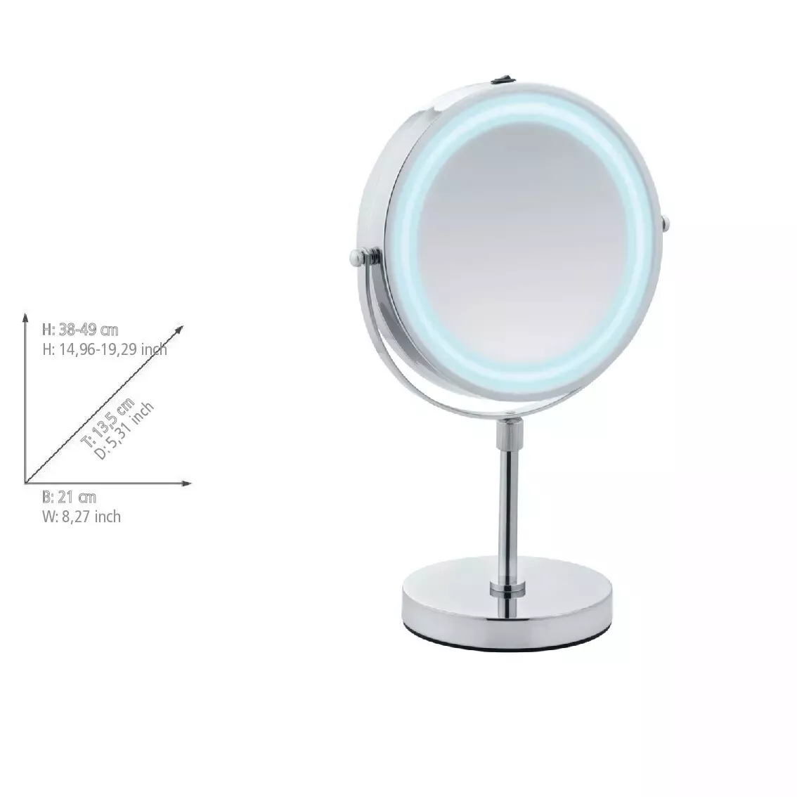 WENKO Lumi LED Kosmetikspiegel Standspiegel Makeup Spiegel 5-Fach Vergrößerung Art. 3656540100