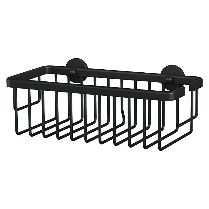 tesa® Aluxx Duschkorb 12,5 x 25 x 9,5 cm, Schwarz, Matt