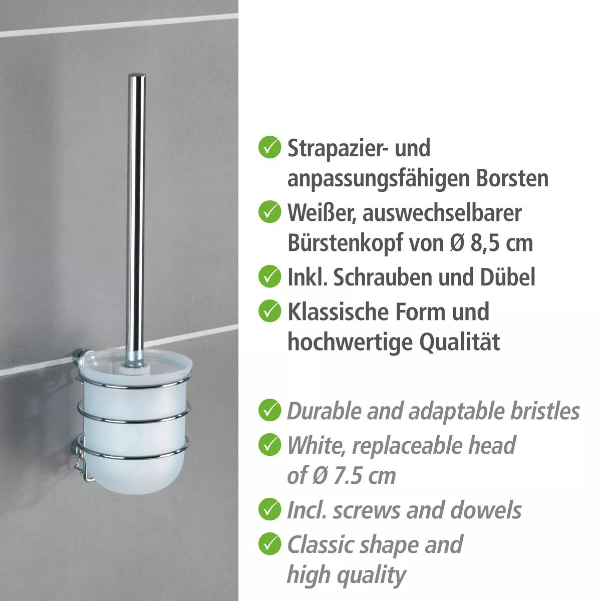 WENKO Classic WC Garnitur Klo Bürsten Halter Art. 22799100
