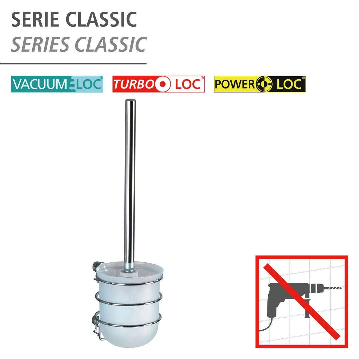 WENKO Classic WC Garnitur Klo Bürsten Halter Art. 22799100