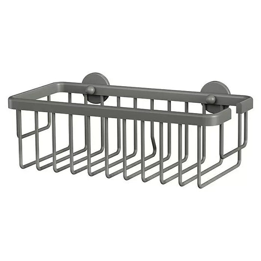 Tesa Aluxx Duschkorb 12,5 x 25 x 9,5 cm, Grau, Matt