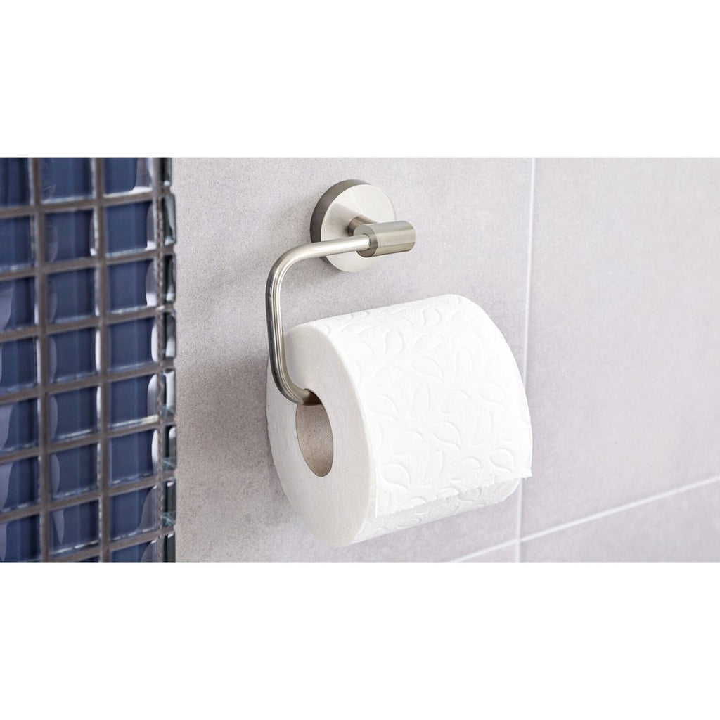 tesa® Nooblesse Toilettenpapierhalter ohne Deckel, Edelstahloptik, inkl. Klebelösung