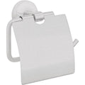 tesa® Nooblesse Toilettenpapierhalter mit Deckel, Edelstahloptik, inkl. Klebelösung
