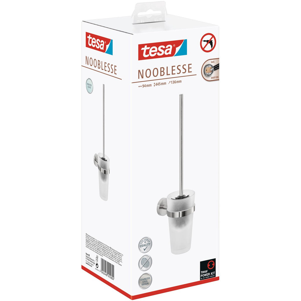 tesa® Nooblesse Toilettenbürste, Edelstahloptik, inkl. Klebelösung