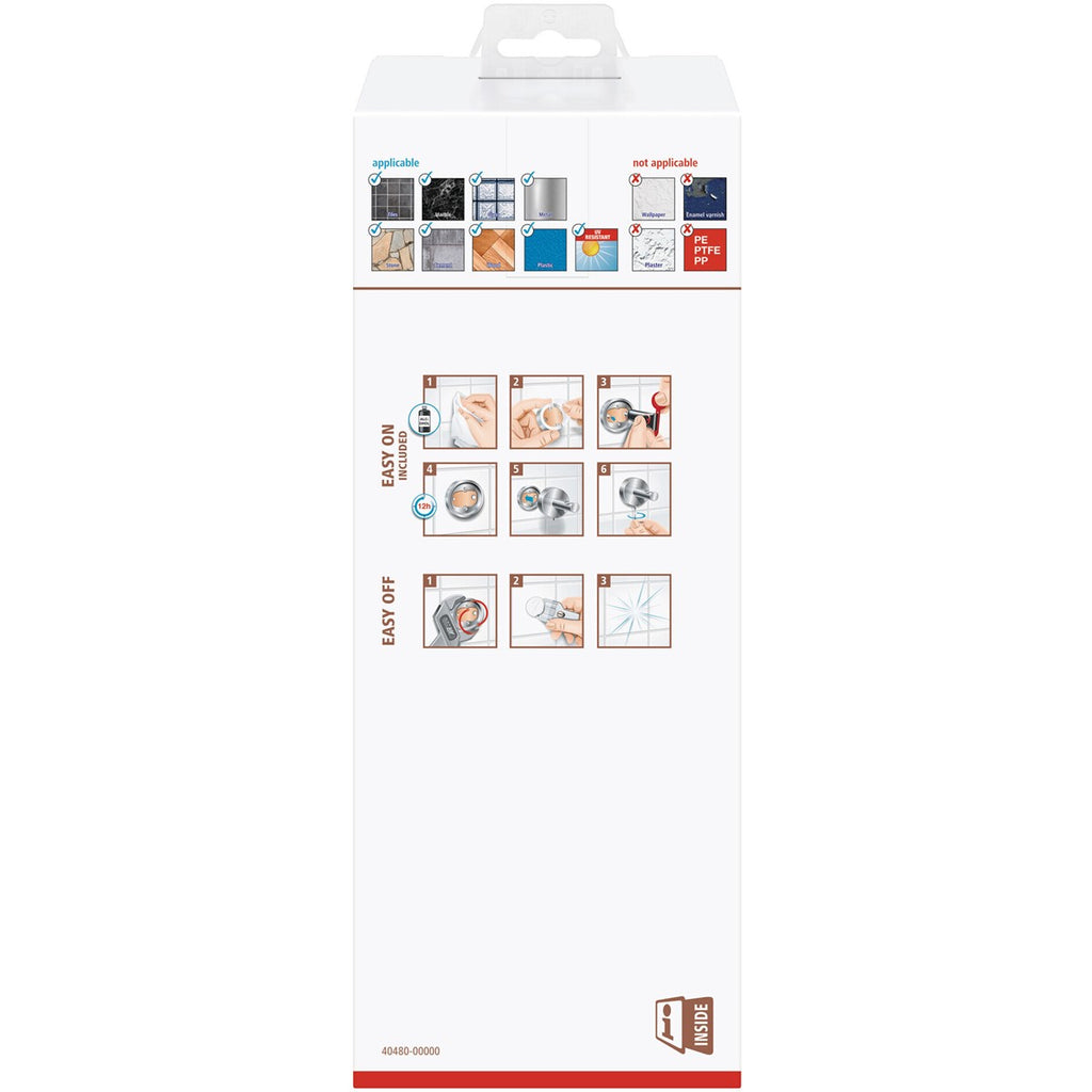 tesa® Nooblesse Toilettenbürste, Edelstahloptik, inkl. Klebelösung
