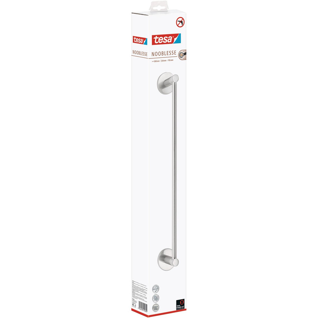 tesa® Nooblesse Handtuchring, Edelstahloptik, inkl. Klebelösung