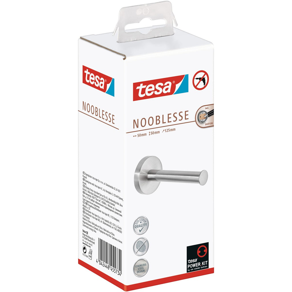 tesa® Nooblesse Ersatzrollenhalter, Edelstahloptik, inkl. Klebelösung