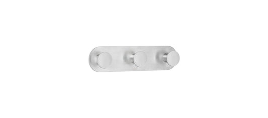 BESLAGSBODEN Dreifach Haken gebürsteter Edelstahl, Silber, 190 mm, selbstklebend Art. B1113