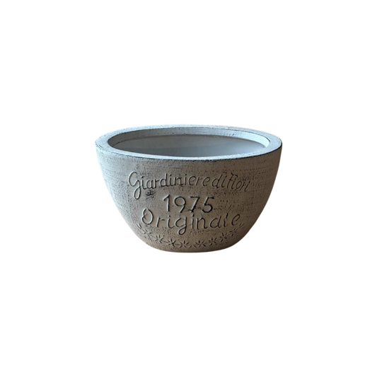 Pflanzgefäß Terracotta Einzelstück 1975 Originale Pflanzschale weiß 12,50x13,50x20 cm mit Wasserablauf