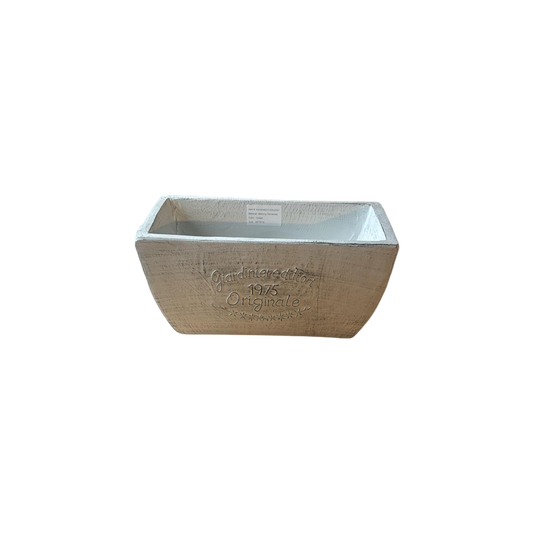 Pflanzgefäß Terracotta Einzelstück 1975 Originale Eckiger Blumentopf/Kasten weiß 20x20x41 cm Massivo mit Wasserablauf